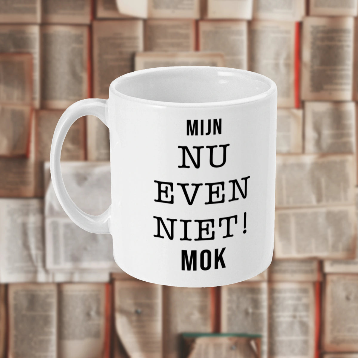 Mok met tekst voor wie 's ochtends even met rust gelaten wil worden