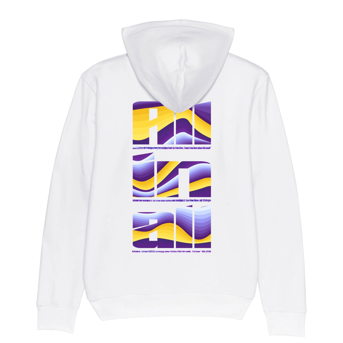 Hoodie wit 1 Korinthe 15 28 all in all 6.