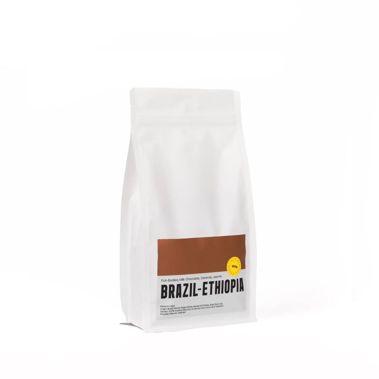 Zak hele Brazilië–Ethiopië koffiebonen van Barista Essentials, 250 gram