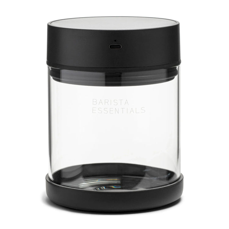Glazen Barista Essentials Pro-koffiebus met zwart vacuümdeksel voor hele bonen