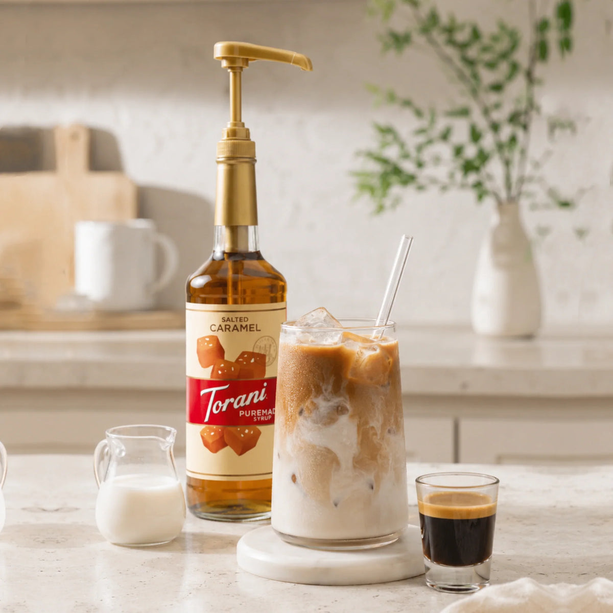 Torani siropen van 750 ml met alcoholvrije mocktail en sirooppomp voor thuiscafé drankjes