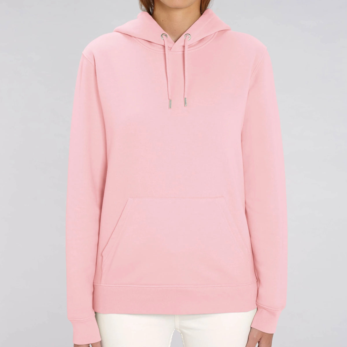 Beste trui met capuchon roze met koffie bedrukking voor dames en heren. Productafbeelding voorkant 6.
