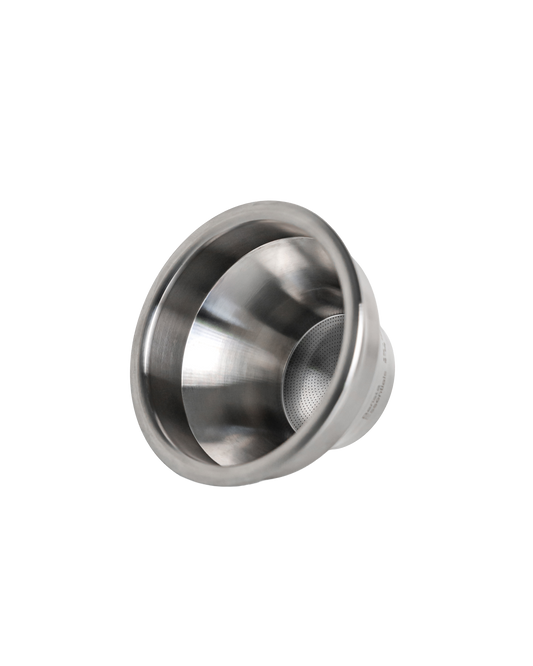 RVS convex filterbakje van 58 mm met taps toelopende binnenkant