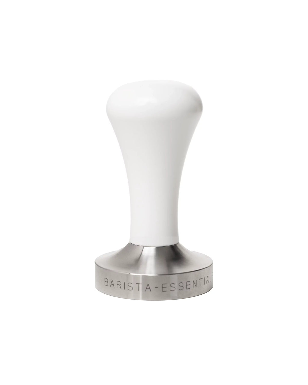 Tamper 51 mm met wit handvat en RVS tampvlak