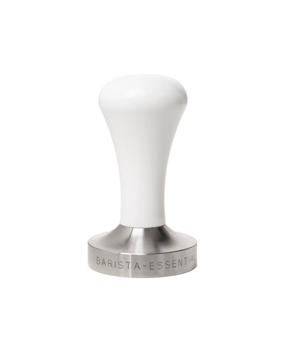 Tamper 51 mm met wit handvat en RVS tampvlak