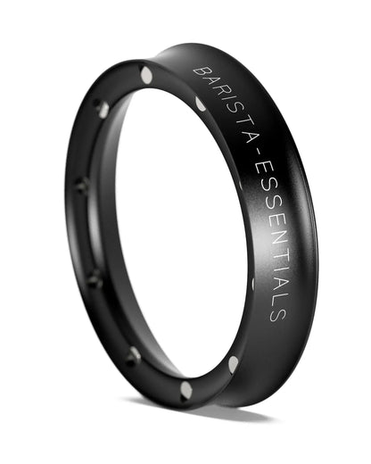 Zwarte Barista Essentials doseerring van 58,5 mm met magneten aan de onderzijde