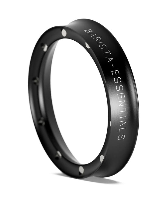 Zwarte Barista Essentials doseerring van 58,5 mm met magneten aan de onderzijde