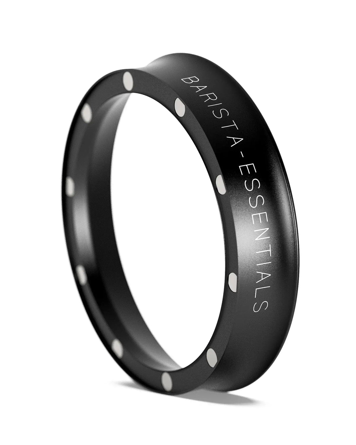 Zwarte Barista Essentials doseerring van 58 mm met magneten aan de onderzijde
