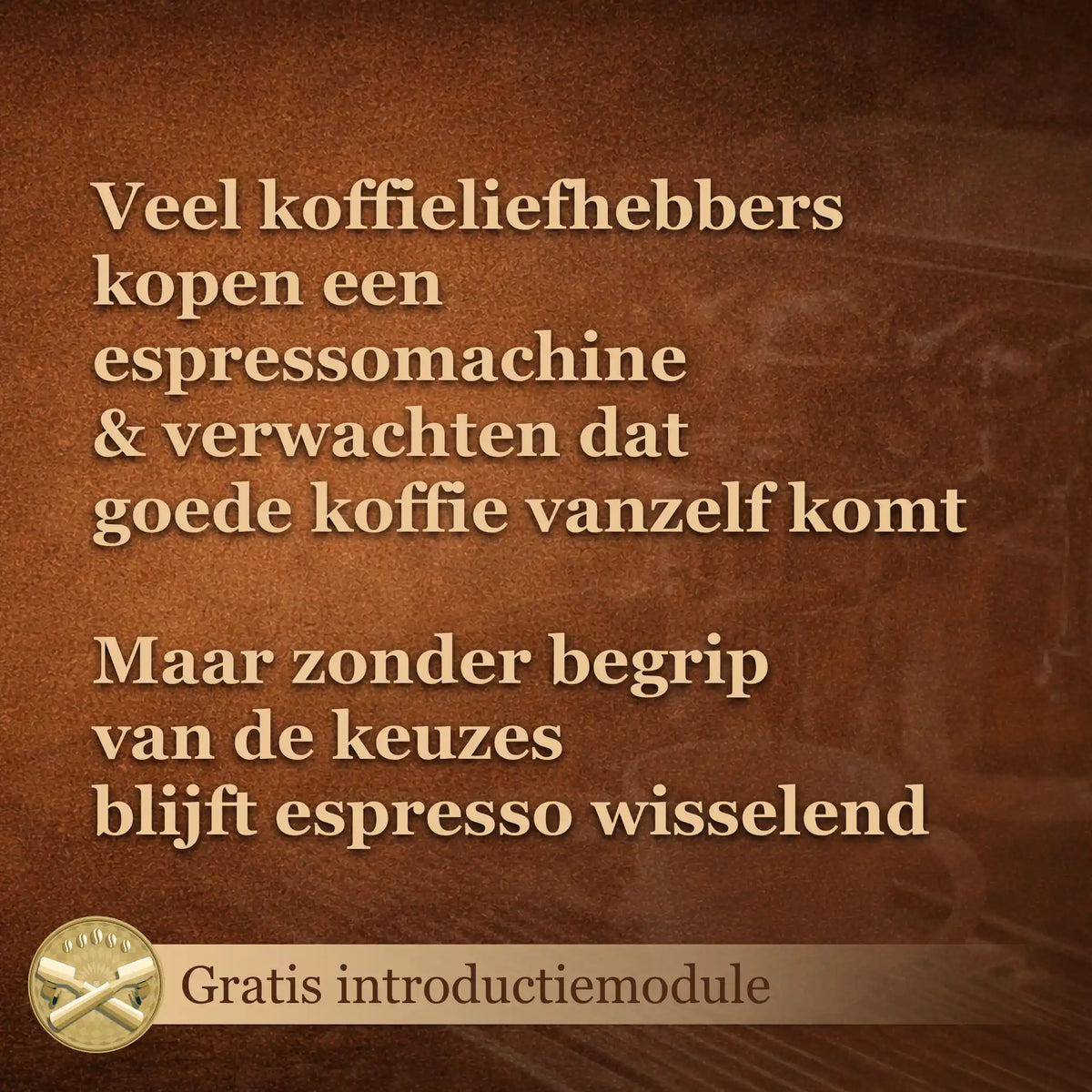 Thuisbarista ervaart frustratie omdat espresso niet lukt ondanks een goede espressomachine en gebrek aan basiskennis