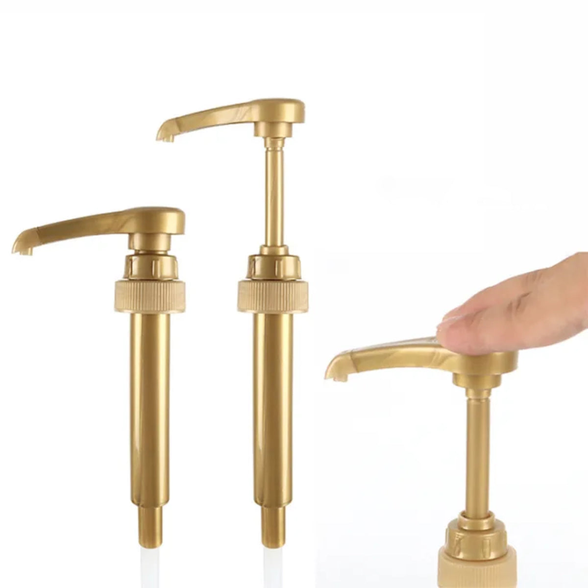 Gouden siroop pomp voor perfecte koffiebereiding