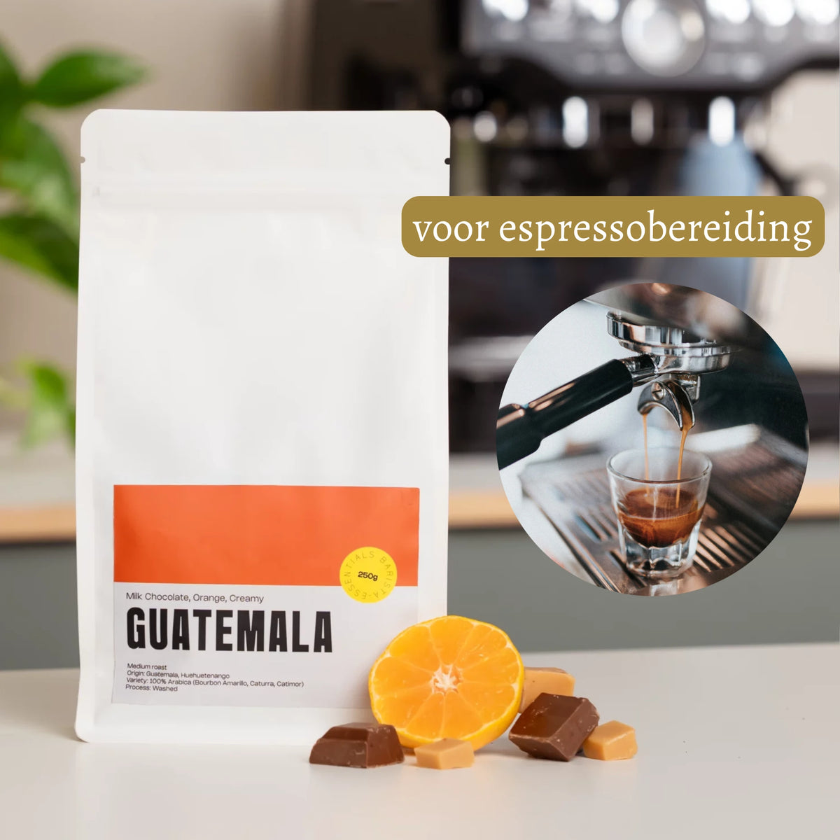 Duurzaam verpakte Guatemala Koffiebonen, luchtdicht voor versheid.