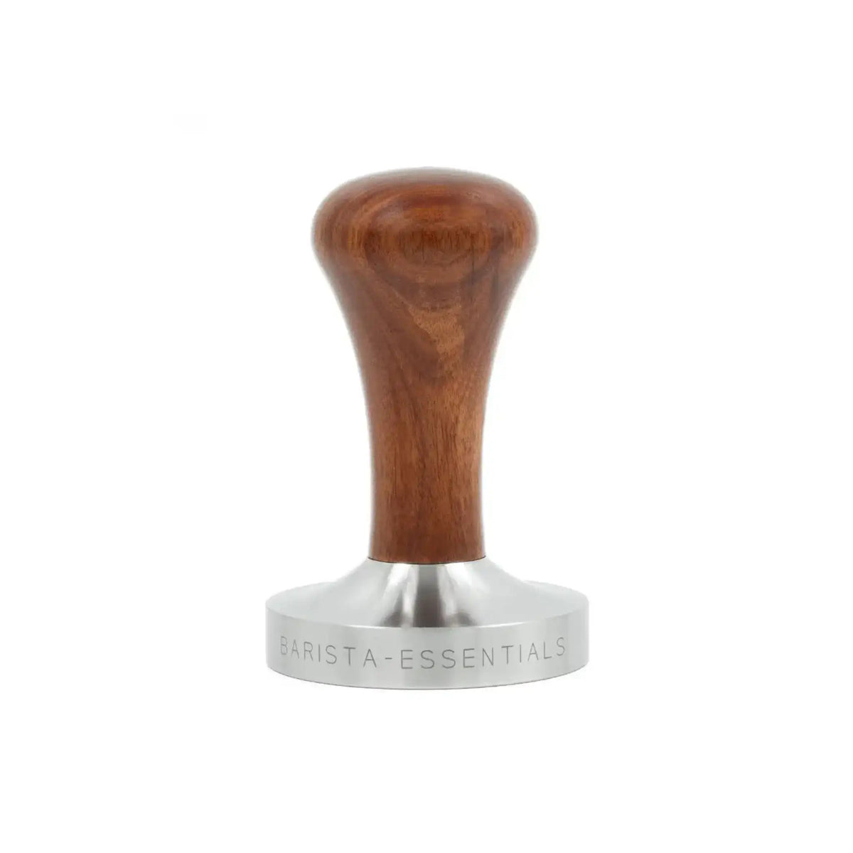 Houten tamper met een vlak RVS tampvlak