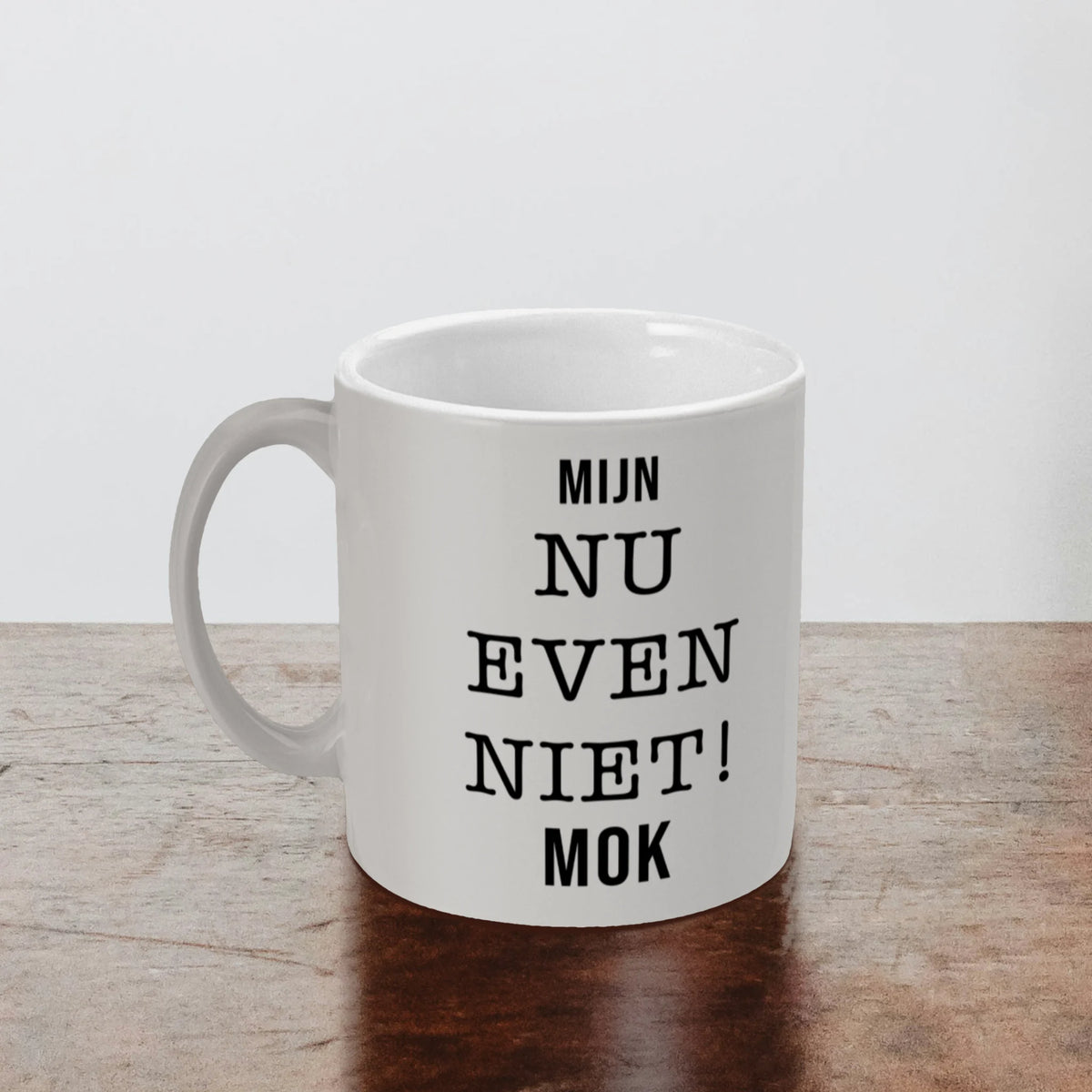 Koffiemok met humoristische tekst voor echte koffieliefhebbers