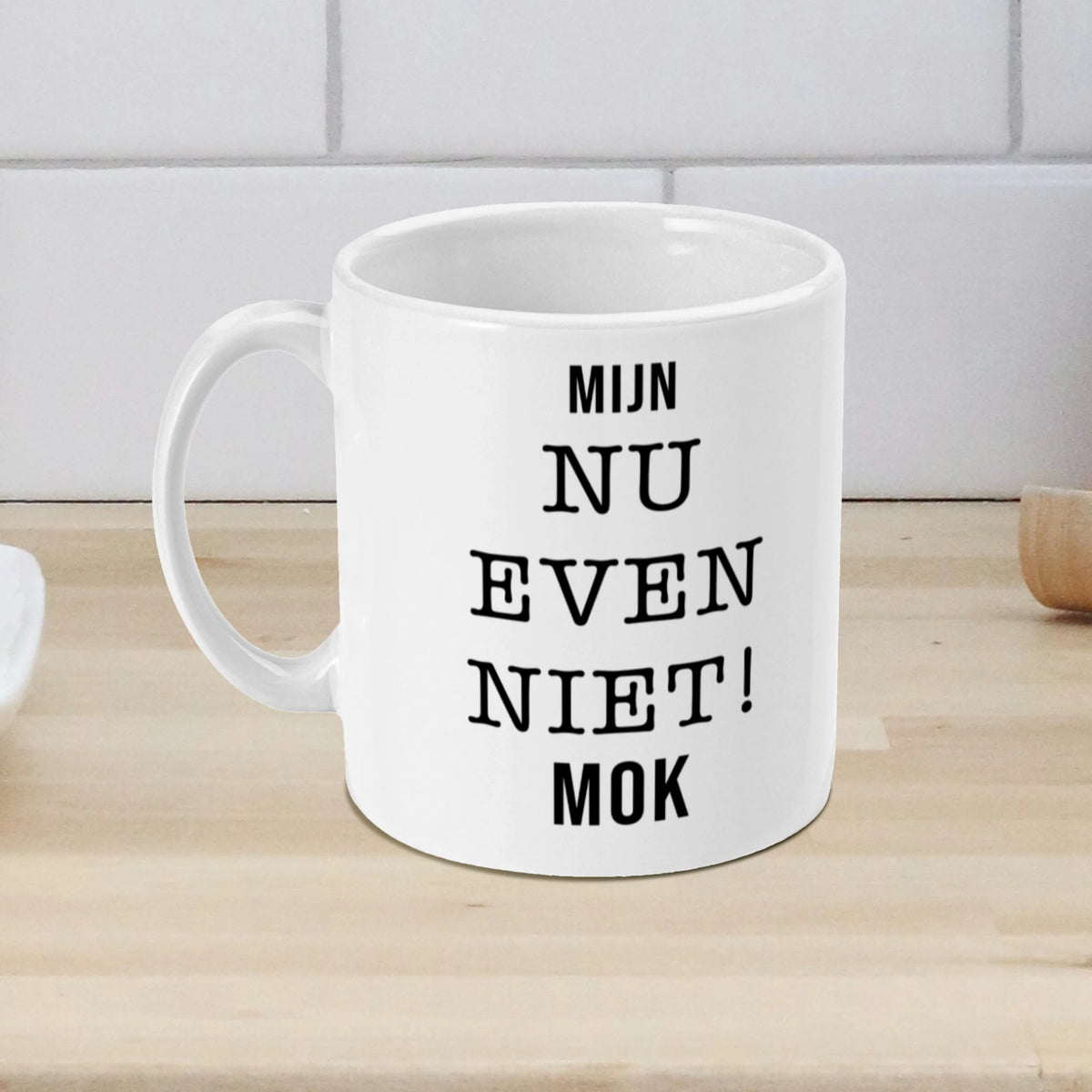 Koffiemok met grappige tekst als cadeau voor echte koffiefans