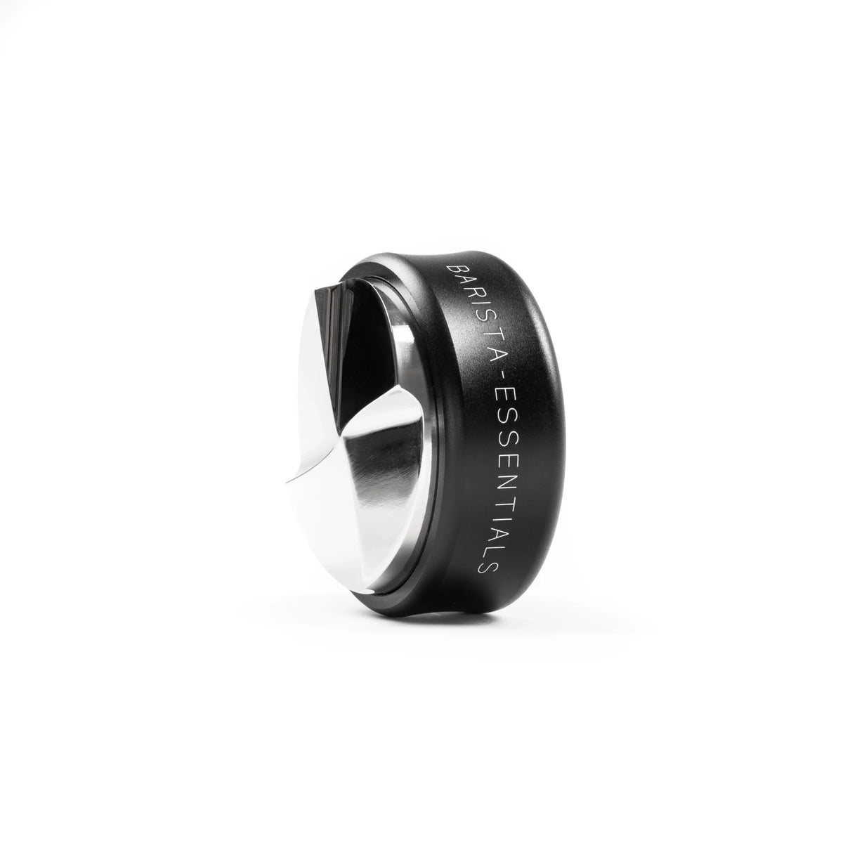 Koffieverdeler 51mm zwart van Barista Essentials voor een gelijkmatige extractie.