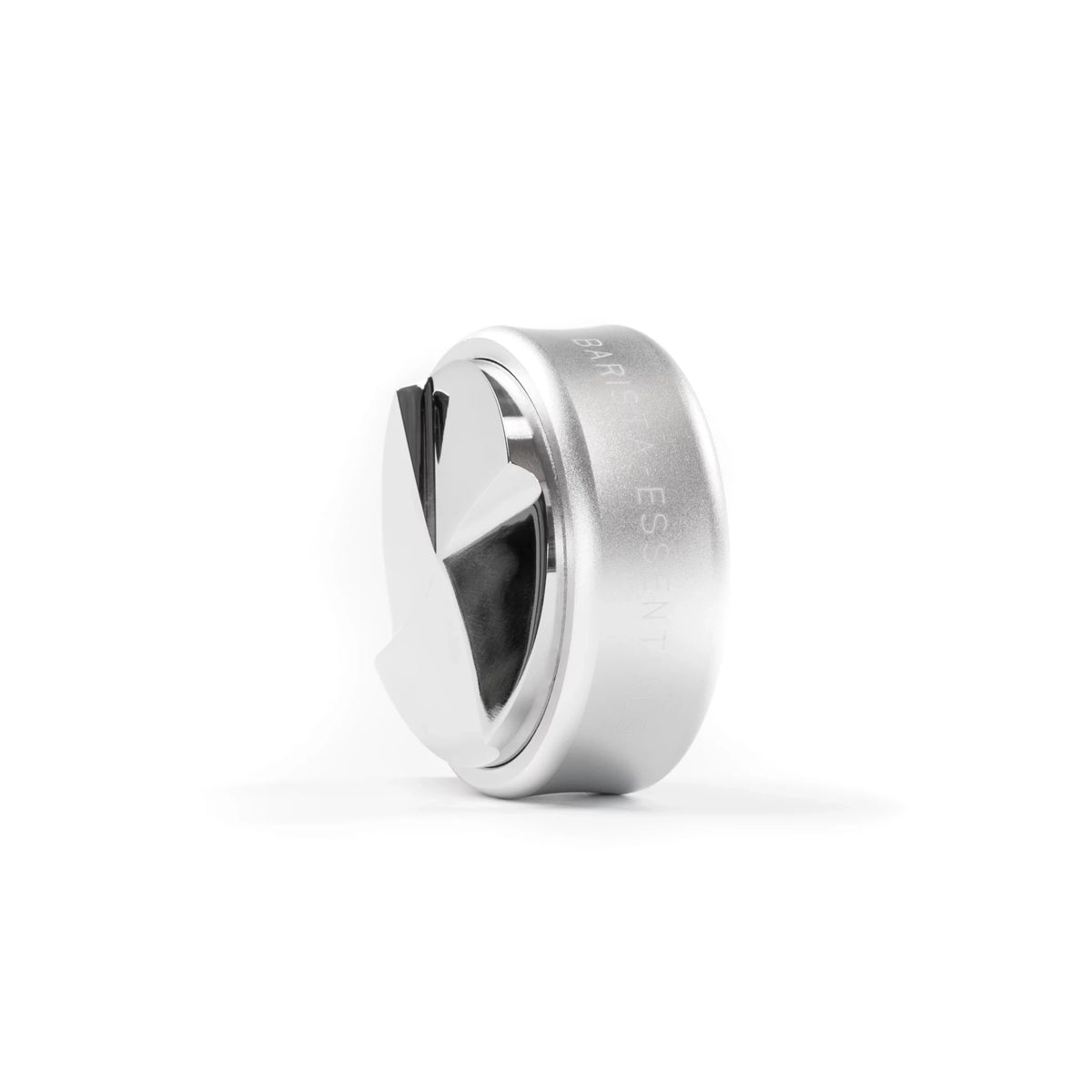 Koffieverdeler 51mm zilver van Barista Essentials voor een gelijkmatige extractie en consistente espresso’s.