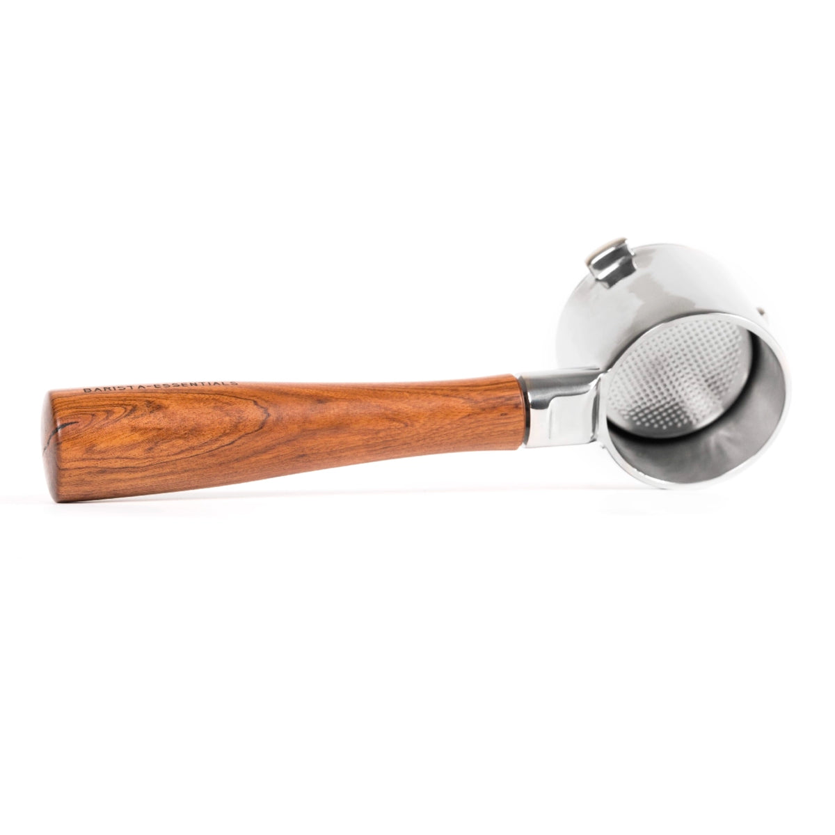 Naked portafilter 51 mm hout voor DeLonghi Dedica: los op een witte achtergrond