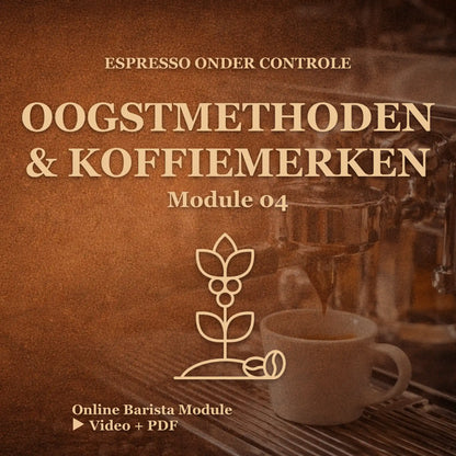 Online barista module oogstmethoden en koffiemerken uitleg over koffieproductie
