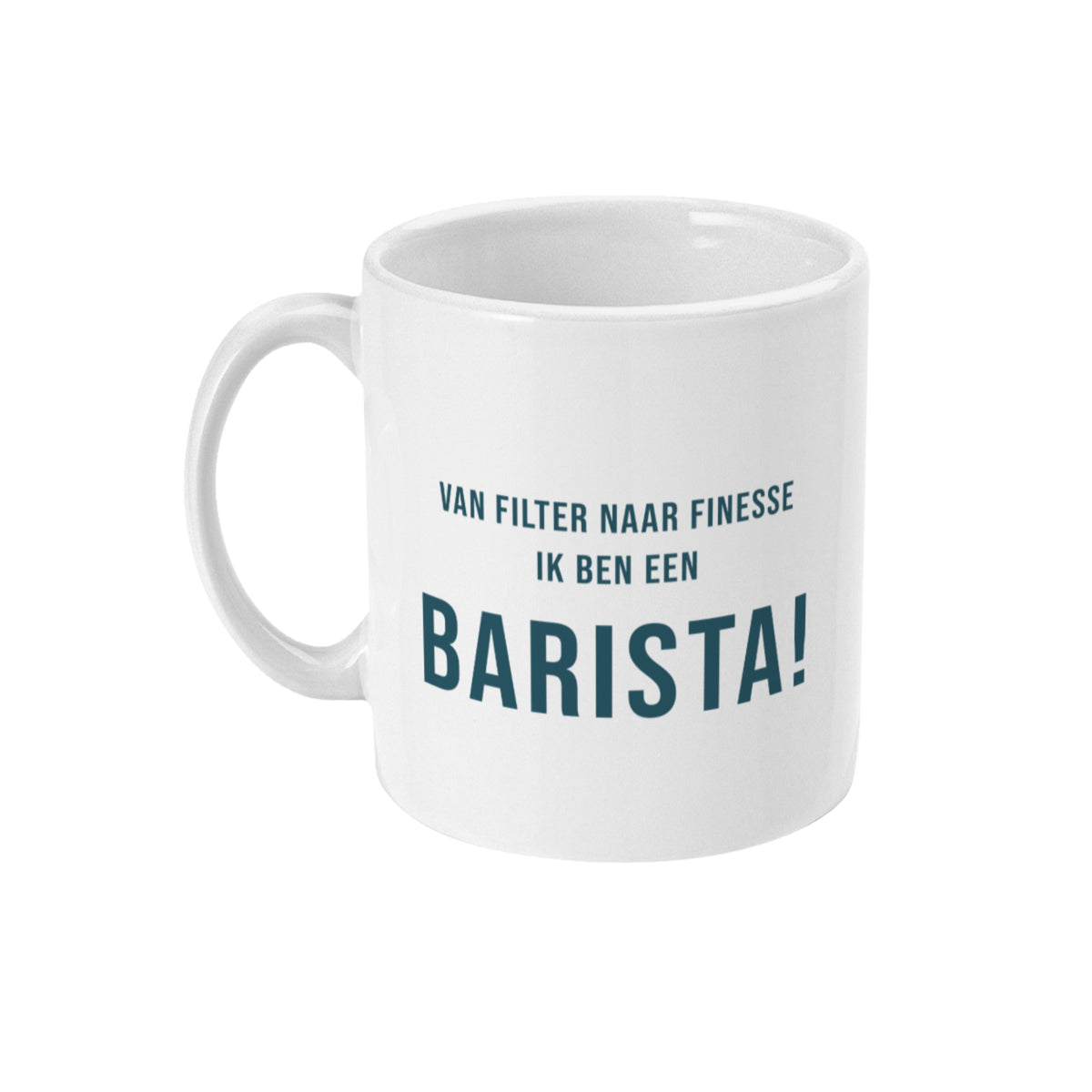 Persoonlijke koffie mok met naam en tekst  van filter naar finesse ik ben een barista 3