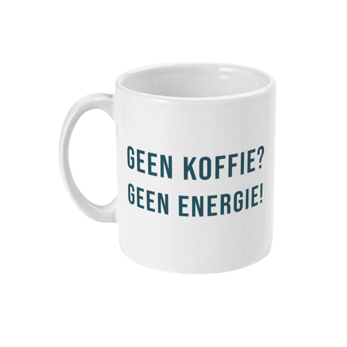 Persoonlijke koffie mok met naam en tekst geen koffie geen energie