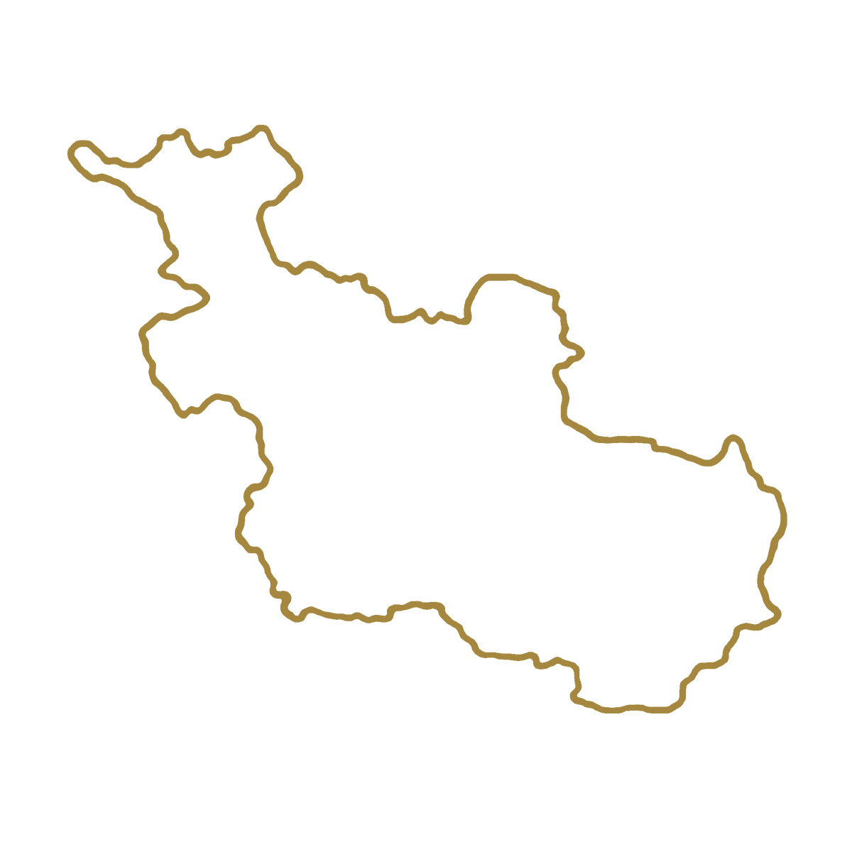 Contourlogo van de provincie Overijssel met een goudkleurige lijn.