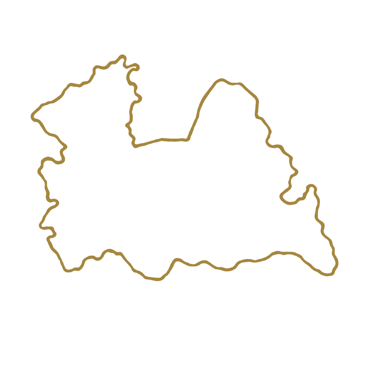 Contourlogo van de provincie Utrecht met een goudkleurige lijn.