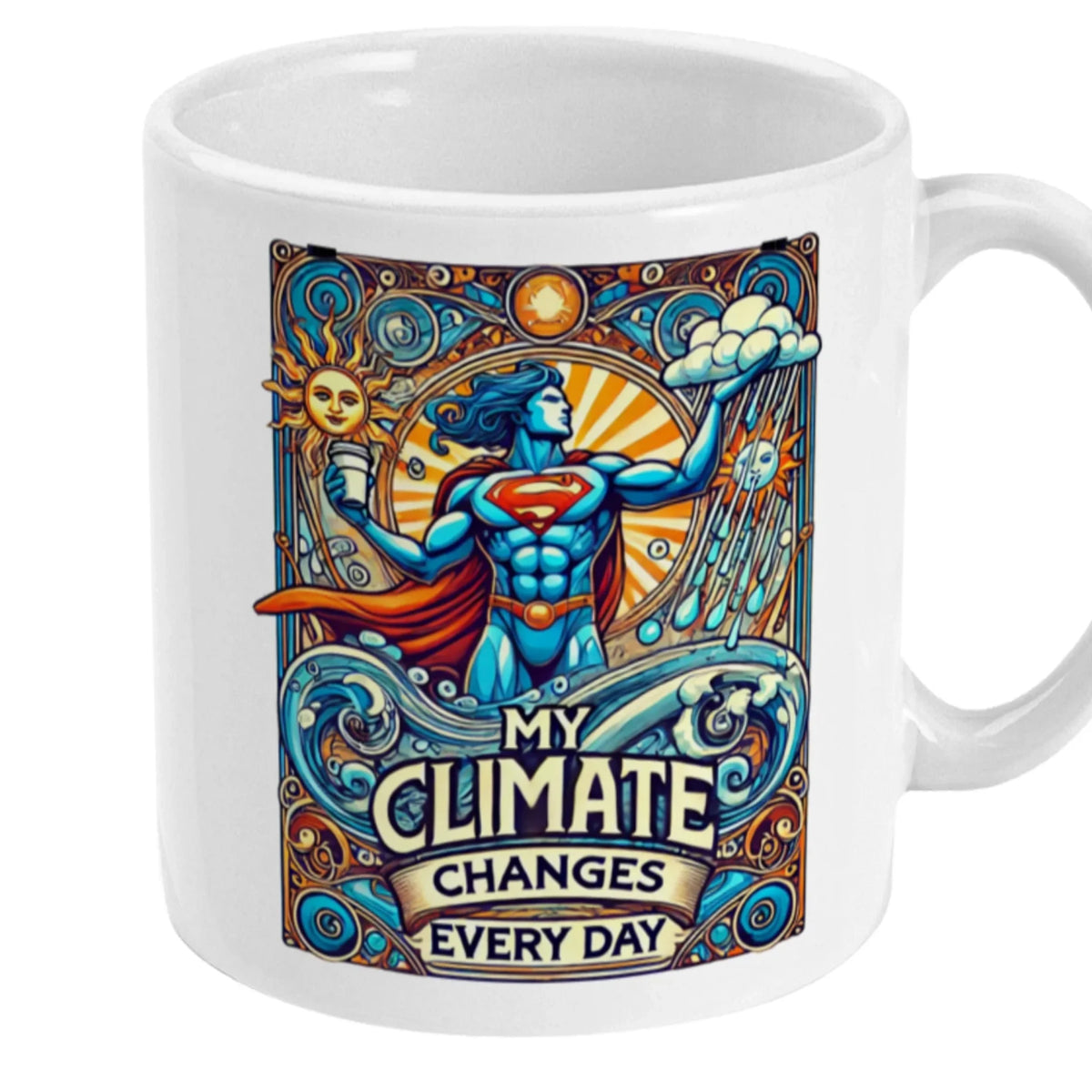 Statement koffiemok voor koffieliefhebbers die van humor en bewustzijn houden.
