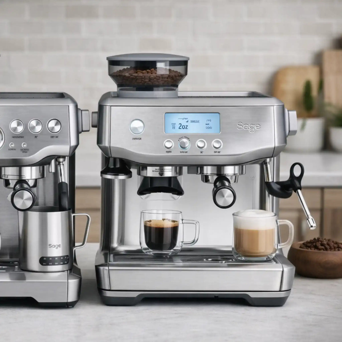 Sage Barista Pro espressomachine met LCD-display en ThermoJet-verwarming, gericht op snelle workflow en meer inzicht tijdens het espressozetten.