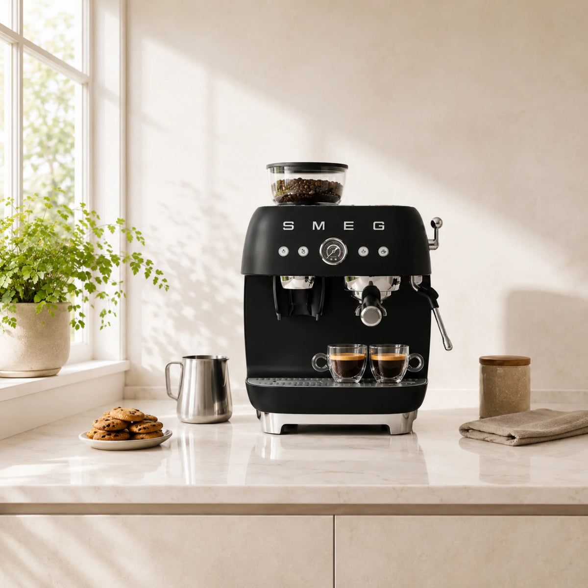 Een privé barista workshop op een SMEG-espressomachine en koffiemolen
