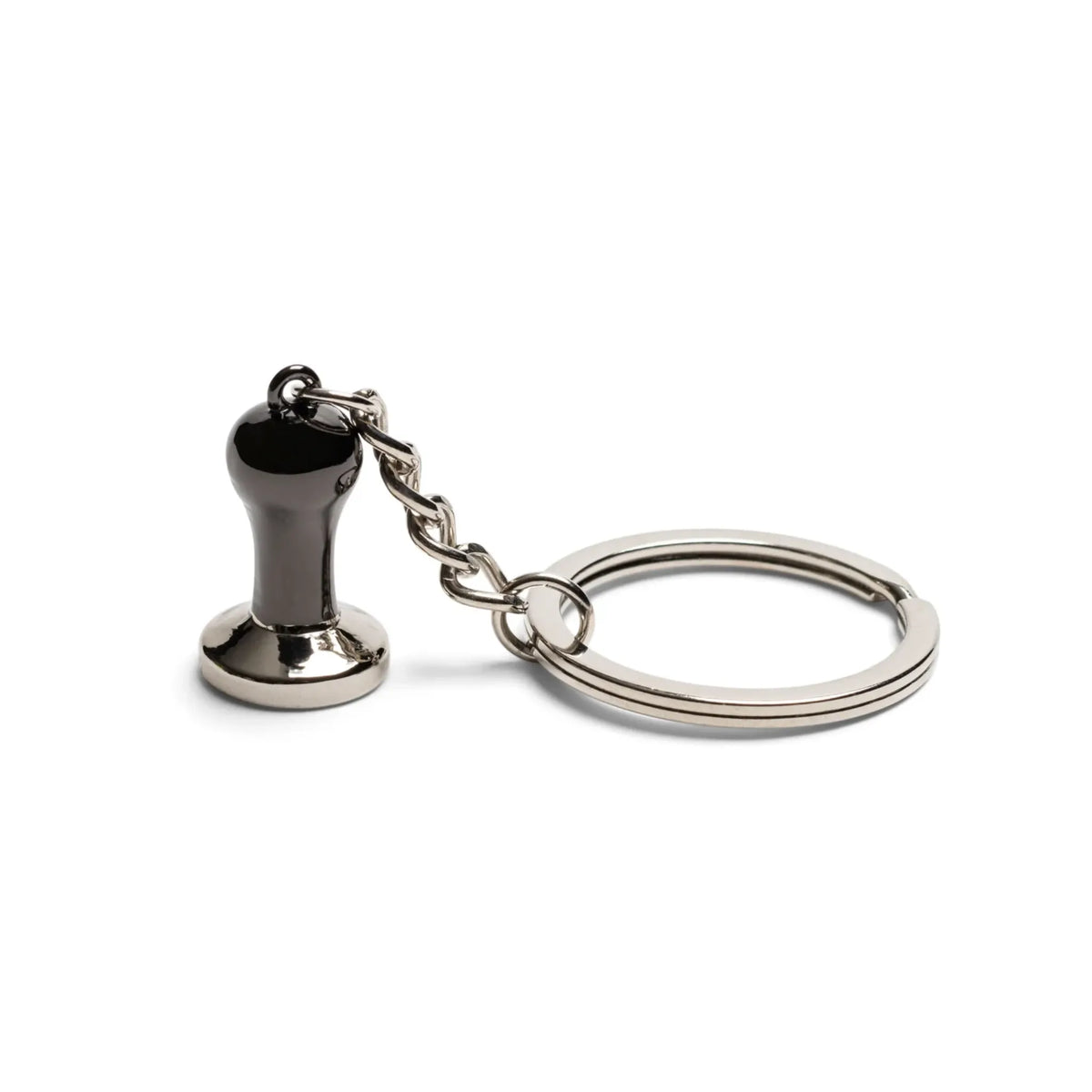 Zwarte tamper-sleutelhanger met ketting en sleutelring