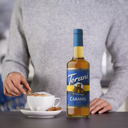 Dé finishing touch voor je latte: Torani Caramel Suikervrij geeft elke slok een romige karamelsmaak!