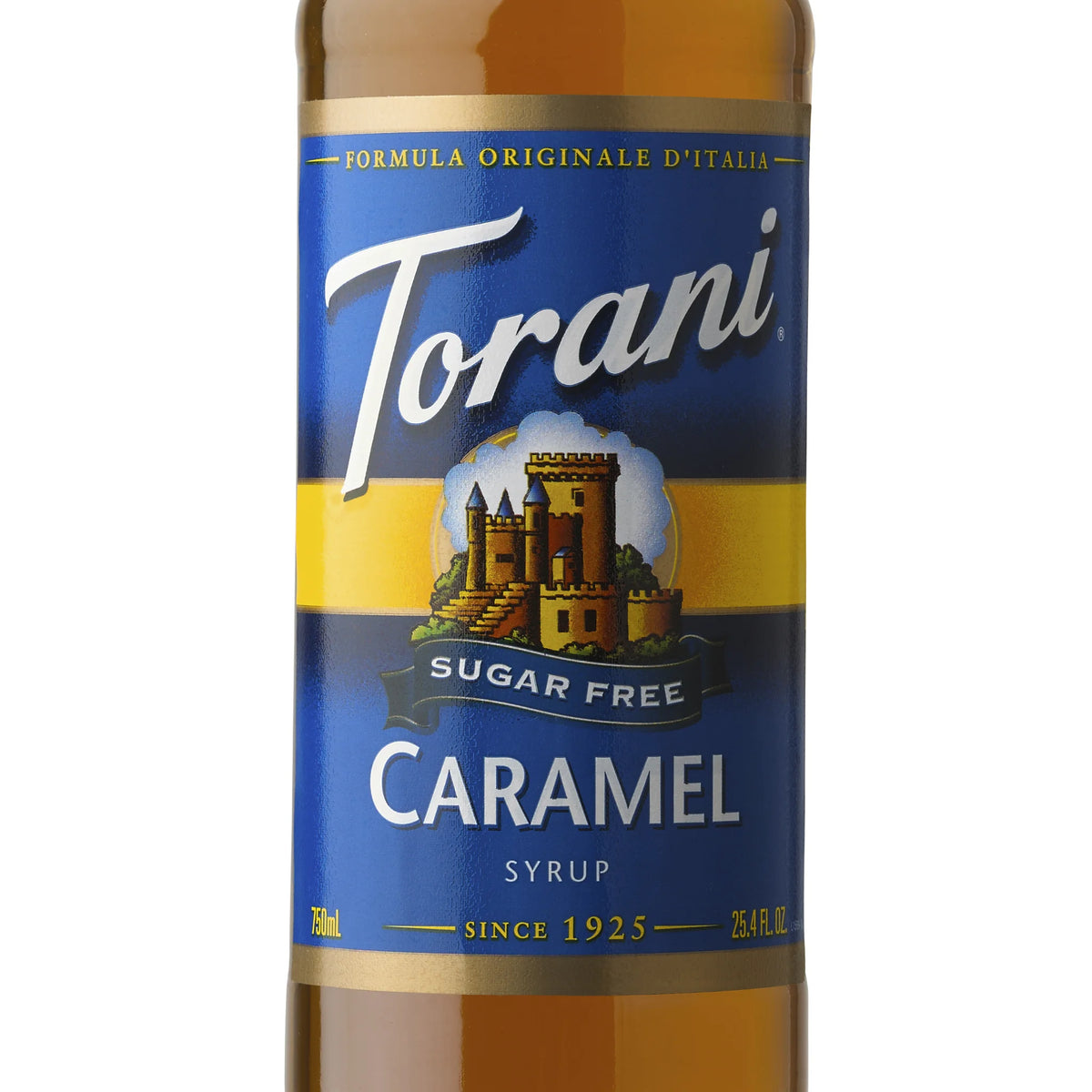 Maak je koffie onweerstaanbaar zoet zonder suiker met Torani Caramel Suikervrije Koffiesiroop – puur genieten!