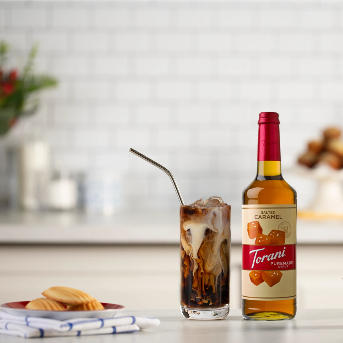 Glutenvrije koffie met Torani Salted Caramel Siroop