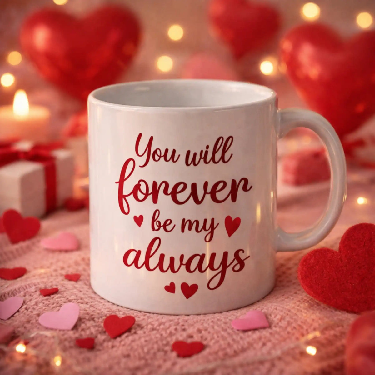 Valentijnsmok met romantische liefdesquote You will forever be my always, perfect cadeau voor je geliefde