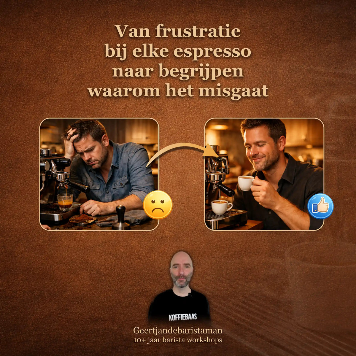 Van frustratie bij elke espresso naar begrijpen waarom het misgaat en stap voor stap betere koffie zetten thuis