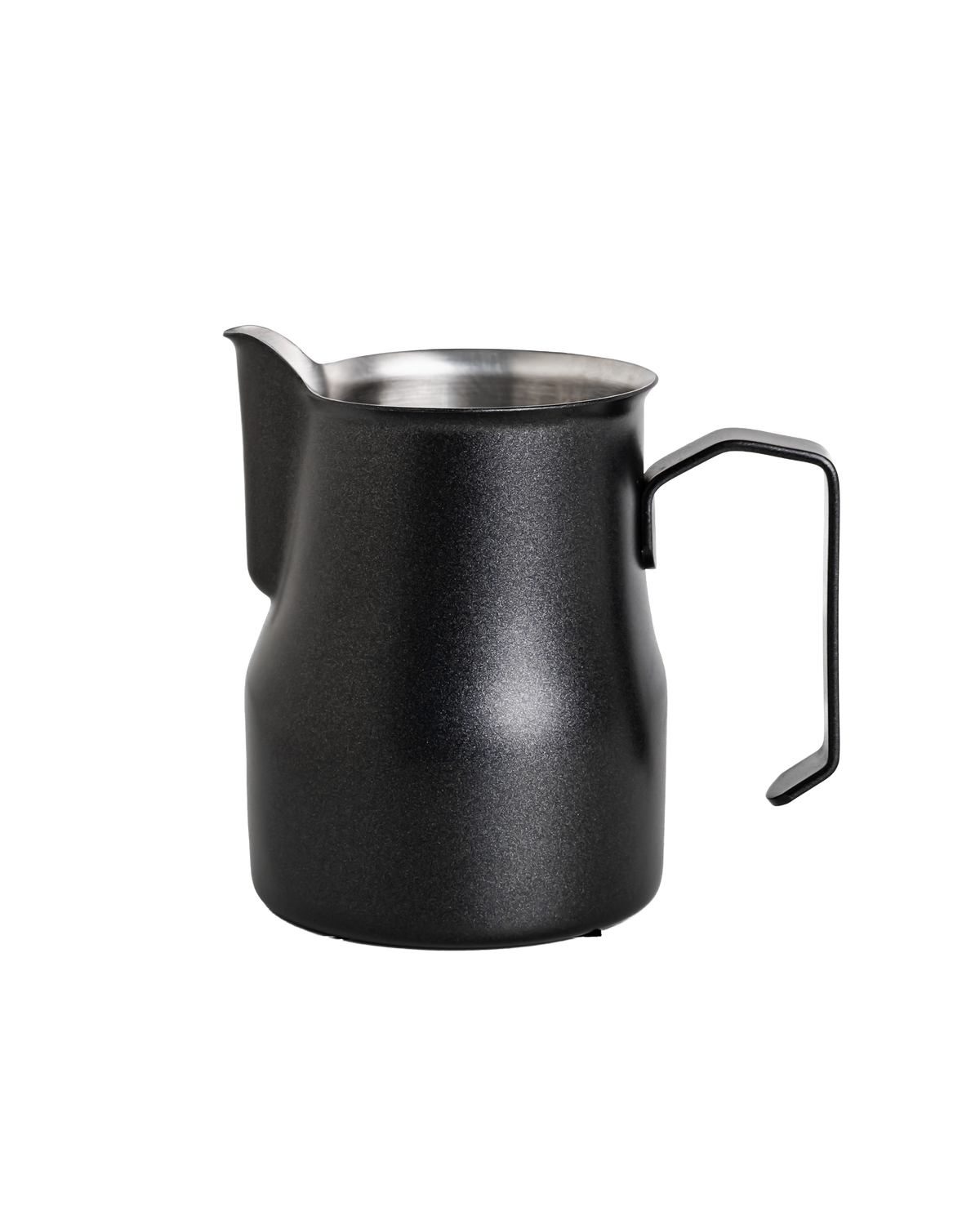 Zwarte Italiaanse melkkan 500 ml met RVS binnenkant en handvat