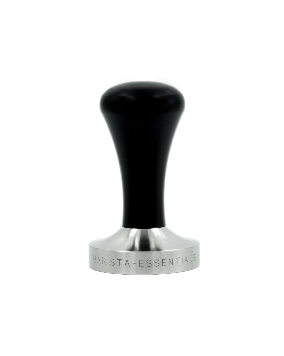 Zwarte tamper van 53,3 mm met vlak RVS tampvlak