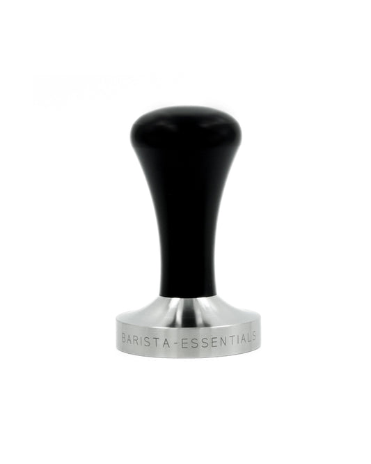 Zwarte tamper van 53,3 mm met vlak RVS tampvlak